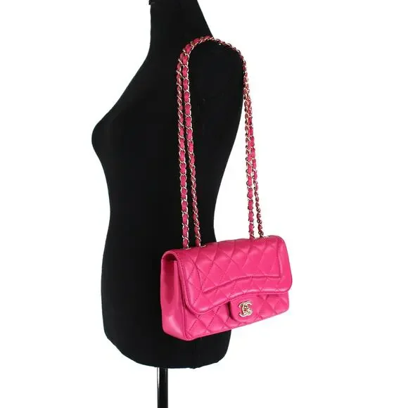 CHANEL Mini Pink Quilted Lambskin Mademoiselle Chic Mini Flap Bag Gold CC Logo - Picture 11 of 11